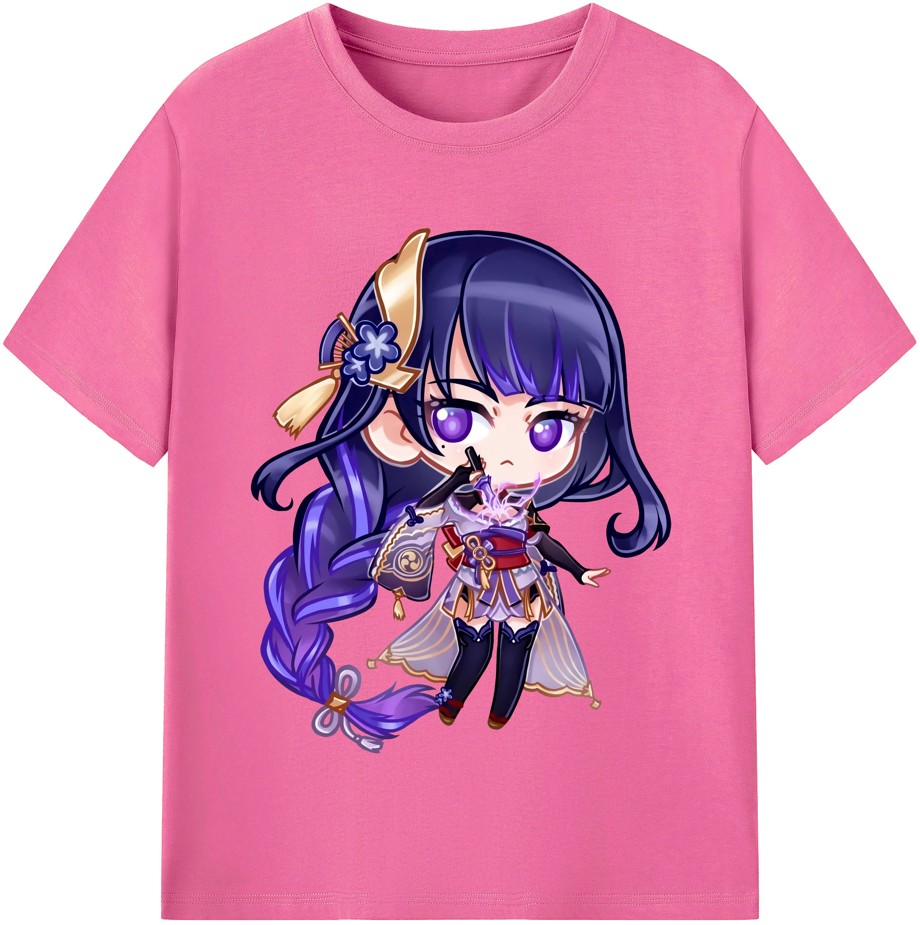 げんし神 雷電将軍 らいでんしょうぐん genshin Raiden Shogun レディースカジュアルプリントTシャツ（綿100％）